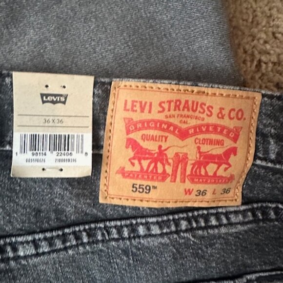 NWT! 559™ Relaxed Straight Fit Men's Jeans- 36 X 36 Just Being Me - Black - Picture 10 of 11